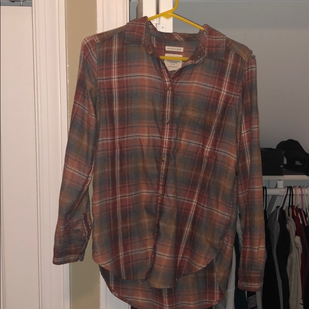 orange flannel boyfriend fit